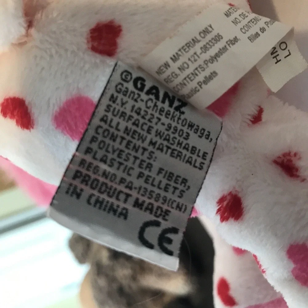 Webkinz LOVE LION Valentine's NO Code HM394‎ Ganz Pink Hearts RETIRED 12